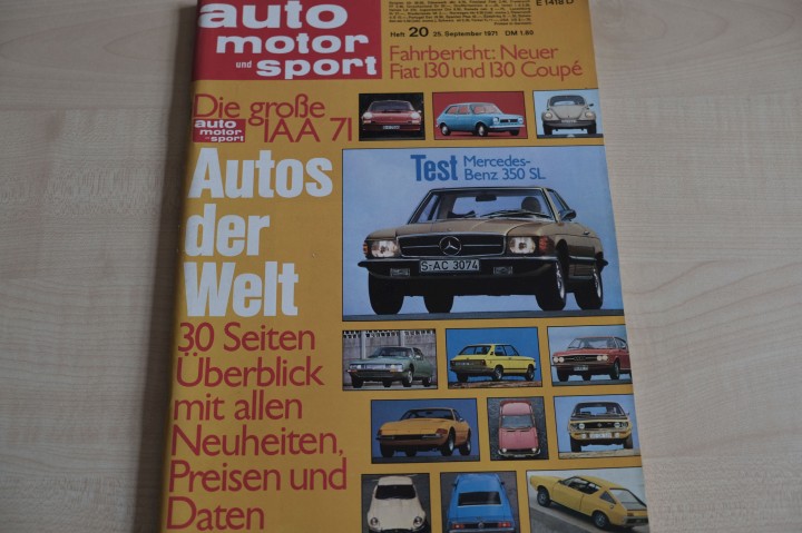 Deckblatt Auto Motor und Sport (20/1971)